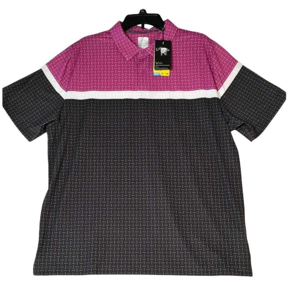 Callaway Golf Polo Mens XL Purple Orchid Opti-Dri Swing Tech UPF 50 NEW w/ tags